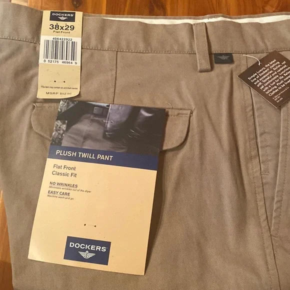 Dockers Pants Dockers Plush Twill Pants Flat Front 38x29